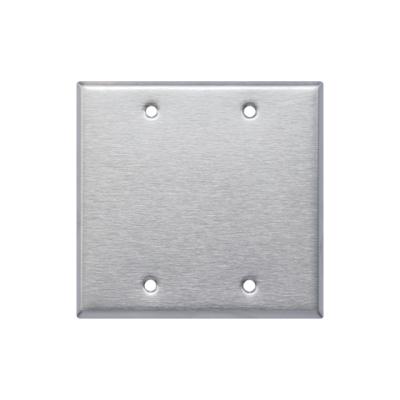 China House Hooanke ETL Listed Stainless Steel 2-Gang Blank Wall Plate for sale