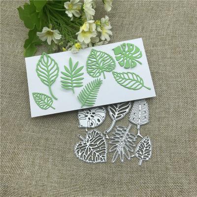 China China 7pcs Leaves Background METAL CUTTING DIES Stencil Scrapbooking Photo Album Card DIY Paper Embossing Craft for sale