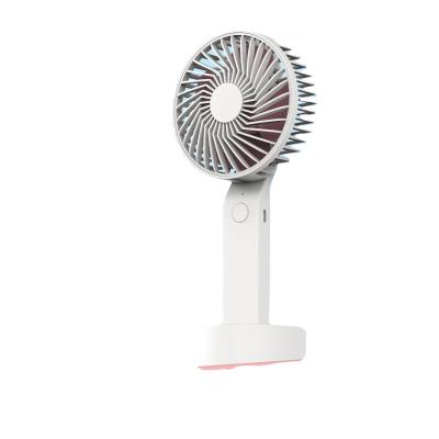 China Portable Handheld PT-856 Mini Fan Silicone Lanyard Base Three Speed ​​Fan Quiet Cooling Low Noise Strong Wind for sale