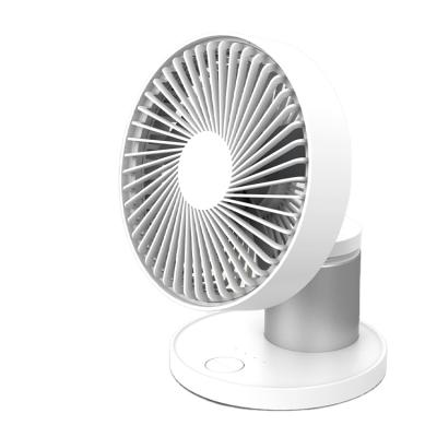 China Hot Selling Portable Air Cooling Mini Desktop Fan USB Battery LED Rechargeable Powered Desk Fan Low Noise for sale