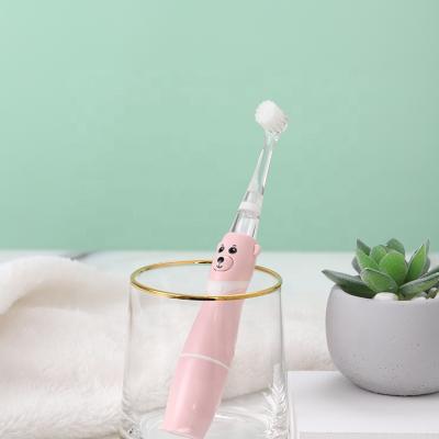 China Soft Tritan Bear IPX7 Waterproof Kid Smart Toothbrush With Soft Color Light for sale