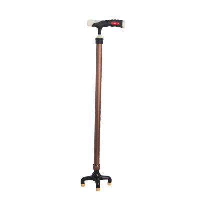 China Convenient Weight Light Aluminum Climbing Stick 4-Leg Walking Stick Outdoor Climbing Cane for sale