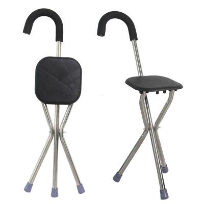 China Convenient Price Cheap Telescopic Folded Walking Cane Chair For Older Elder Cane With Seats Walking Stick With Seat Folding for sale