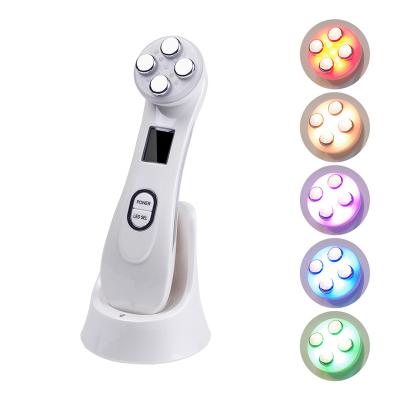 China Face Lift 5 in 1 Therapy Skin Care Device Facial Led Face Lifting Tighten Wrinkle Removal Eye Care RF Skin Tightening Machine for sale