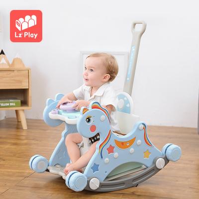 China Sustainable& Environmentally& New friendly simple installation plastic rocking horse and indoor rocking toys on hot sale slide and horse for sale