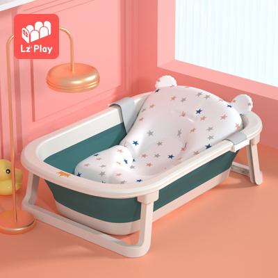 China Sustainable& Environmentally& Hot Selling Installation Newest Bear Lovely Design Friendly Single Folding Bathtub Babies Set Baby Plastic Foldable Bathtub for sale