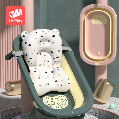 China Sustainable& Environmentally& New Toddlers Small Children's Foldable Installation Tub Plastic Baby Tubs Child Friendly Simple Folding Newborn Portable Basins Set With Stand for sale