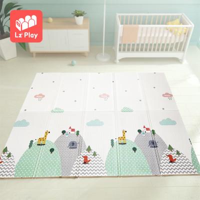 China LZplay Large Double Side Cartoon XPE Baby Toy Animal Playmat Collapsible Colorful Waterproof Soft Foam Educational Puzzle for sale