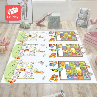 China LZplay Large Double Side Educational Soft Waterproof Toy Toy Cartoon XPE Rainbow Kids Colorful Foldable Playmats for sale