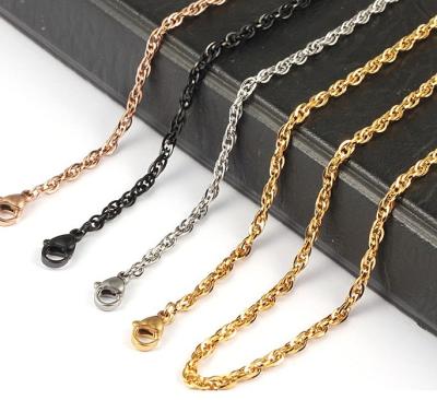 China NANA high quality punk stainless steel necklace, gold plated special design 5mm stainless steel chain necklace for sale