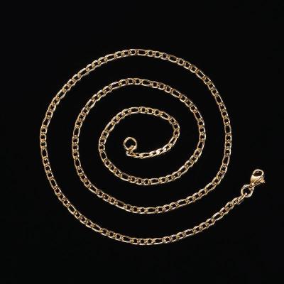 China High Quality Hiphop NANA Stainless Steel Necklace 50cm Long, Gold Plated Stainless Steel 3mm Figaro Chain Necklace for sale