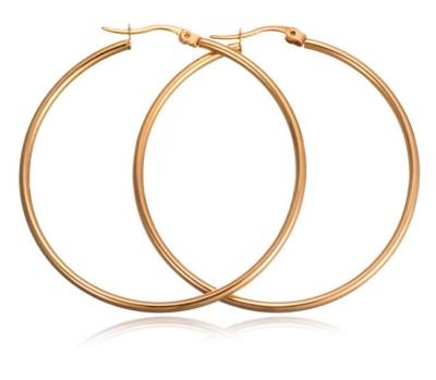 China Casual/Sporty 18k Gold Plated Stainless Steel Large Round Hoop Earring Hoop, Jewelry Accessories for sale