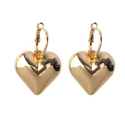 China Casual/Sporty 18k Gold Plated Stainless Steel Large Heart Earring Circle, Jewelry Accessories for sale