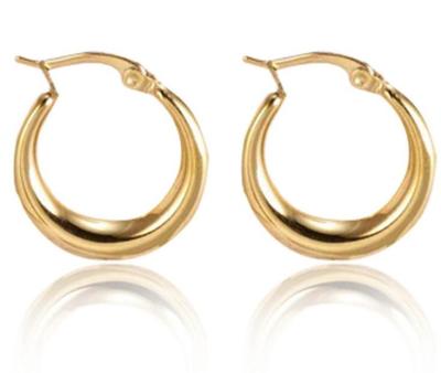 China Casual 18k/Sporty Gold Plated Stainless Steel Hoop Earring Round 2.2cm Hoop, Jewelry Accessories for sale