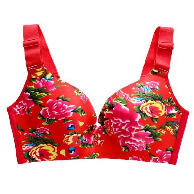 China QUICK DRY girl printing bra newcomer flower printing women lingerie ladies padded seamless lift up bra for sale