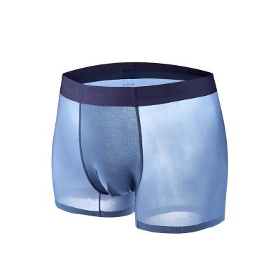 China Solid Antibacterial Assorted Colors Breathable Thin Ice Boxer Shorts Shopping Boxer Shorts Silk Underwear for sale