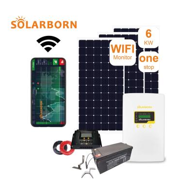 China Home Solarborn 5kw 6kw Off Grid Solar Power System Low Cost Solar Power System For Home for sale