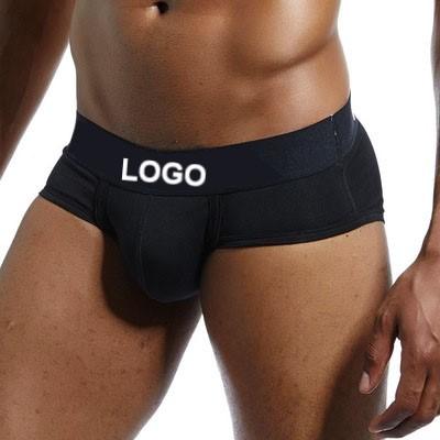 China Cotton Antibacterial Color Mens Waist Stockings Sexy Pouch Boxer Briefs Breathable Sport Briefs With Customized LOGO for sale