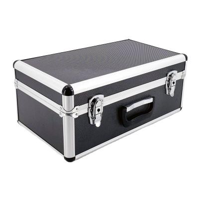 China OEM /ODM Black Hard Aluminum Tool Carrying Case With Foam Inside Aluminum Flight Case With Customized Wheels for sale