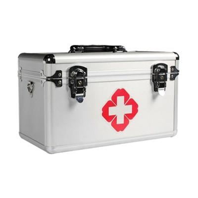 China Outdoor Camping Storage Tool Box Cosmetic Case Kit Large Capacity Storage Box Metal Shockproof Aluminum Medicine Box First Aid for sale