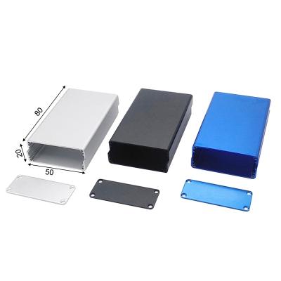 China Industry 50x20x80mm Slot Extruded Aluminum Extrusion Housing Electronic Profile Box Case for sale