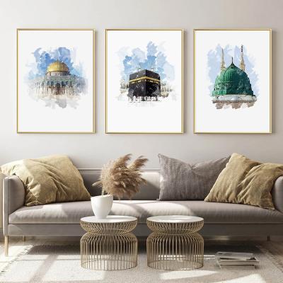 China Modern Modern Religion Islamic Mosque Wall Art Print Picture Home Decor Canvas Painting for sale