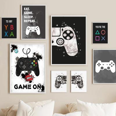 China Modern Children Room Decor Gaming Room Gamepad Abstract Posters Art Prints Wall Decor Hanging Painting for sale