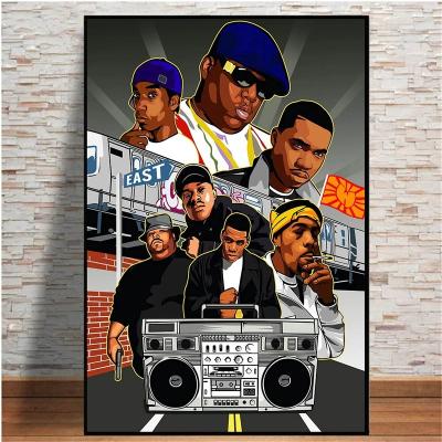 China Modern Music Star Poster Decoration Painting Gangster Rap Hip Hop Wall Art Print Home Decor Hanging Painting for sale