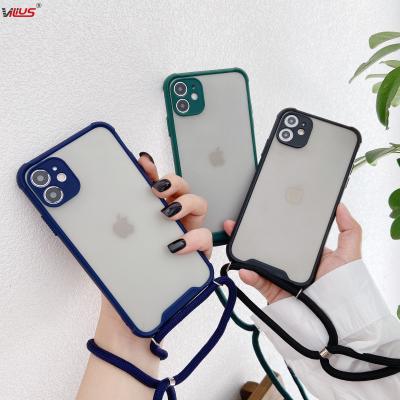 China Luxury Anti-fall TPU Collar Cell Phone Case Lanyard Neck Strap Mobile Phone Case Shell for iPhone 11 X/XS XR XS max for sale