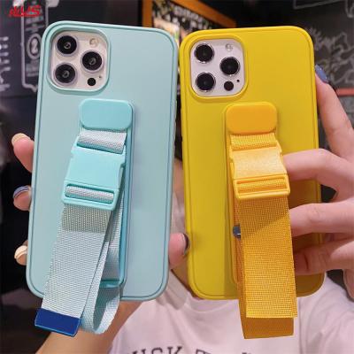 China Adjustable Anti-fall Sports Wristband Mobile Phone Cover Strap Holder Phone Case For iPhone 12 mini 12 pro 12 pro max for sale