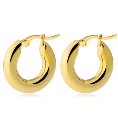 China Tube circle earring rock punk 50mm gold color alloy metal ring earring fashionable tube around circle statement urban earring for women for sale