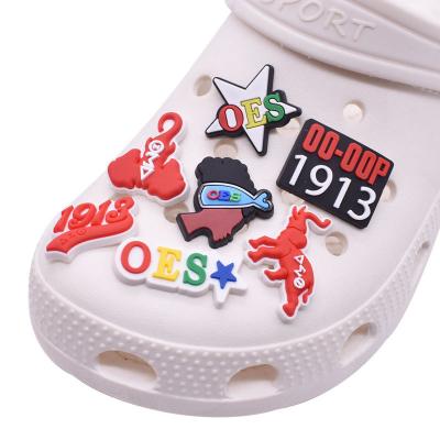 China PVC 2021 New Arrival Fashion.various Color.custom Croc Logo Charms Character OES Shoe Charms For Croc Shoe And Wristband Accessories Kids Party Gift for sale