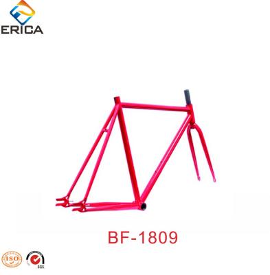 China Road Bikes Wholesale Red Road Bike Frame / Gear Chrome Steel Fixed Bike Parts 700C for sale