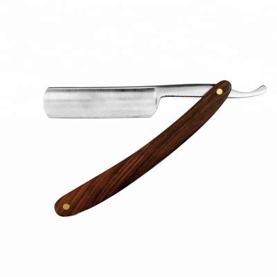 China Single Blade JDK Straight Edge Razor Folding Shaving Knife Wood Handle Shaving Razors With Logo for sale