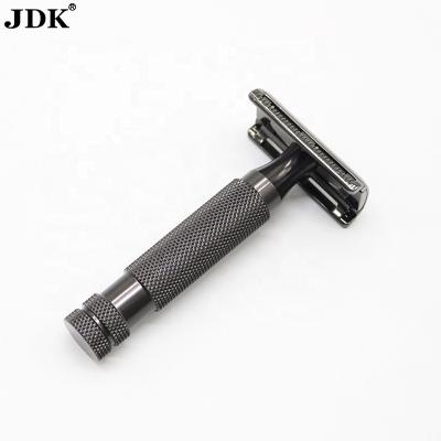 China JDK Twin Classic Double Edge Blade Heavy Duty Aluminum Safety Razor For Men Wet Shaving for sale