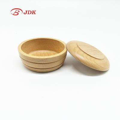 China Classic Mens Natural Cream Soap Beech Wood Shaving Soap Bowl Used With Shaving Brush for sale