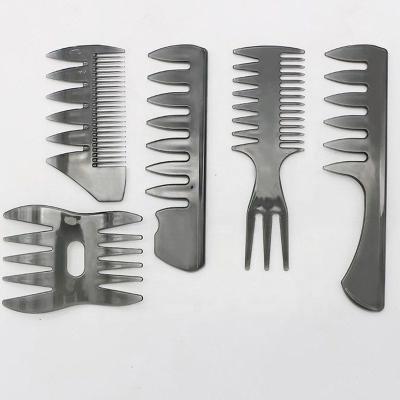 China JDK Comfortable 5PCS Mens Hair Combs Set For Hair Barber Comb Hair Styler Insert Hair Pick Paddle for sale