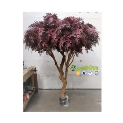 China Eco-friendly high quality natural trunks dark red artificial 180cm maple tree for sale for sale