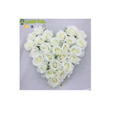 China Eco-friendly Wholesale Cream White Heart Shape Flower Panel For Wedding Car Decoration for sale