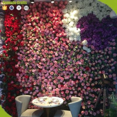 China Waterproof 161.5ft Custom Land Wedding Artificial Floral Rose Flower Wall Top Quality Stage for sale