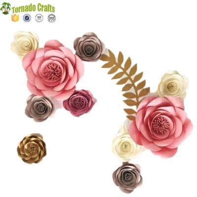 China Wholesale Waterproof Celebration Sunshine Fan Backdrop Party Wall Decoration Paper Flower for Wedding Decor for sale