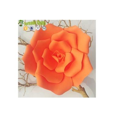 China Environmental Friendly 40/50/60/80cm Giant PE Foam Rose Artificial Flowers Wedding Decoration Rose Flower Wall for sale