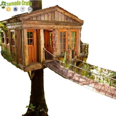 China Waterproof Outdoor Decor Artificial Wooden Tree Houses For Sale For Kids for sale