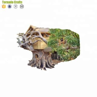 China Large high quality lifelike decorative waterproof artificial tree house for decoration for sale