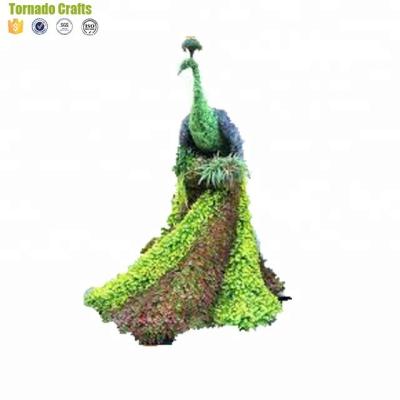 China Eco-friendly Artificial Metal Topiary Animal Frame Metal Grass Garden Pets Garden Landscaping for sale