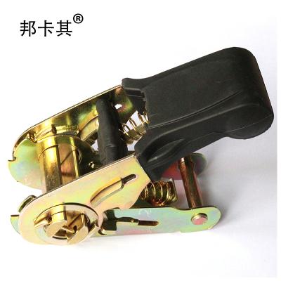 China 1 Inch Steel Strap With Handle Ratchet Buckle Pack Glue Rubber Tensioner for sale