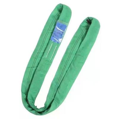 China Manual Wrapping 1-12T Polyester Round Soft Round Tubular Webbing Sling For Lifting for sale