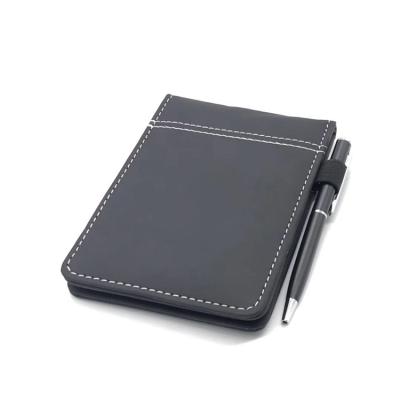 China High Quality School Supplies Custom Design Leather Notepad For Office Writing Mini Notepad With Pen for sale