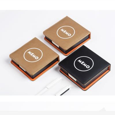 China Memo Pads Grade Mix Two Color Leather Top Stick Pad Custom Memo Pad For Office for sale