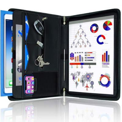 China Promotional PU Leather Folder Folder With Key Rings , Business Folder for sale